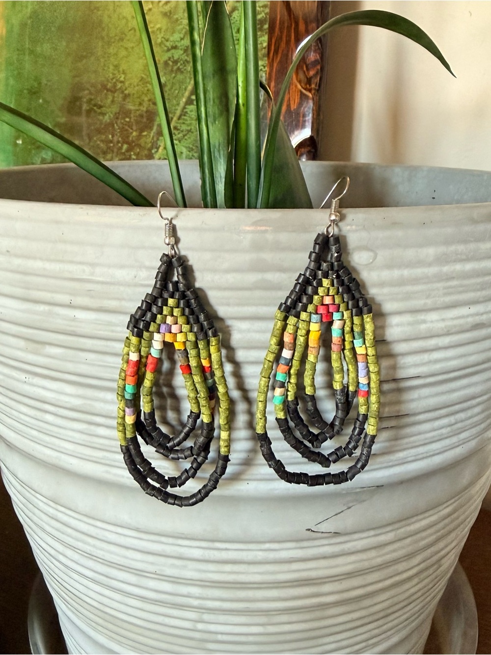 Handmade Clay Beaded Earrings